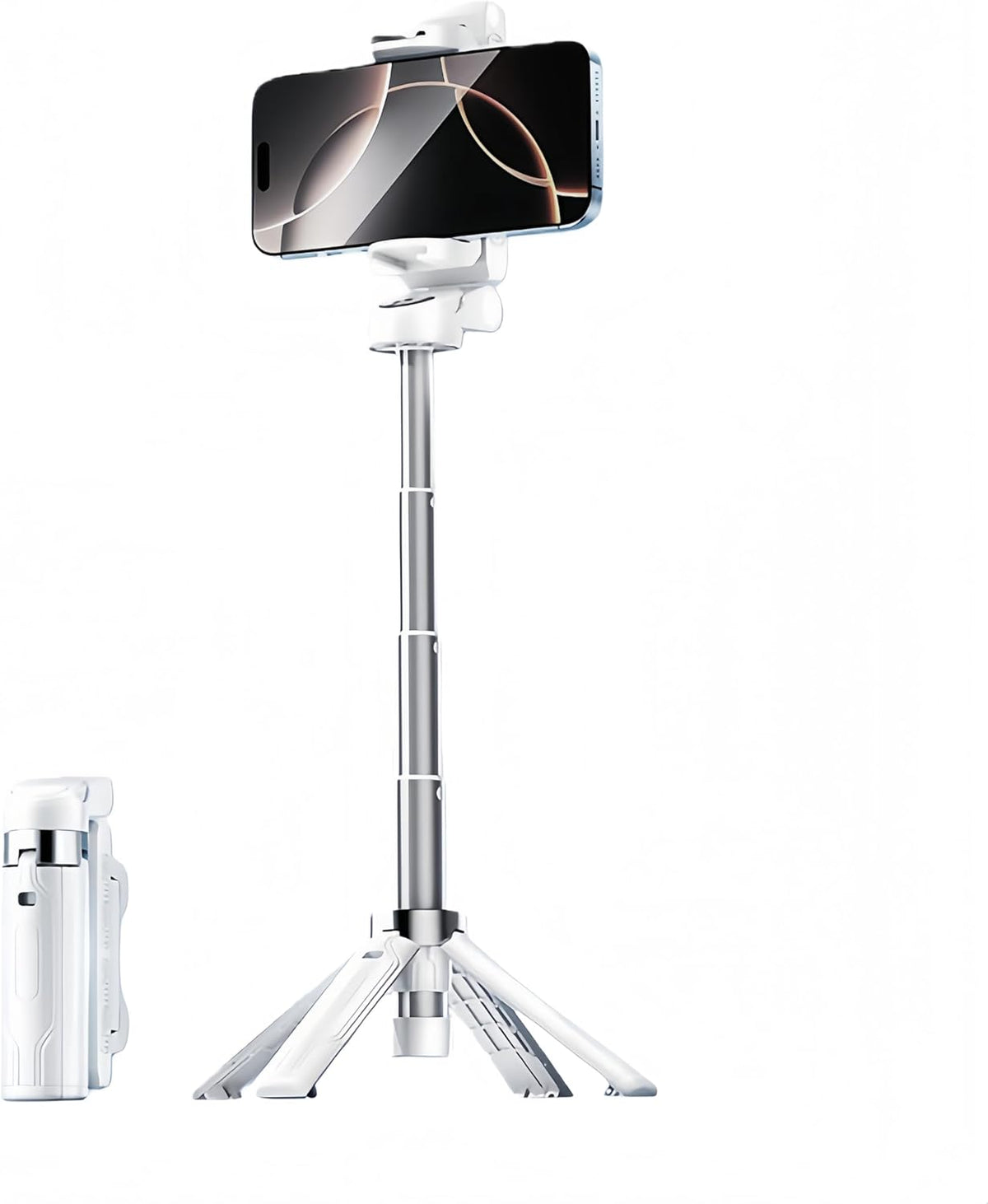 Briteroh 4" 4-Leg 360 3.8 oz Mini Selfie Stick Tripod, Pocket-Sized Selfie Stick with Bluetooth Remote, Reinforced