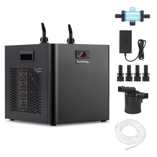 Poafamx 1/2HP Water Chiller for Cold Plunge, Ice Bath Chiller Kit with Filter, Hose, Water Pump, 132Gal Water Cooler System for Cold Tub, Quiet Cold Plunge Chiller for Athletes