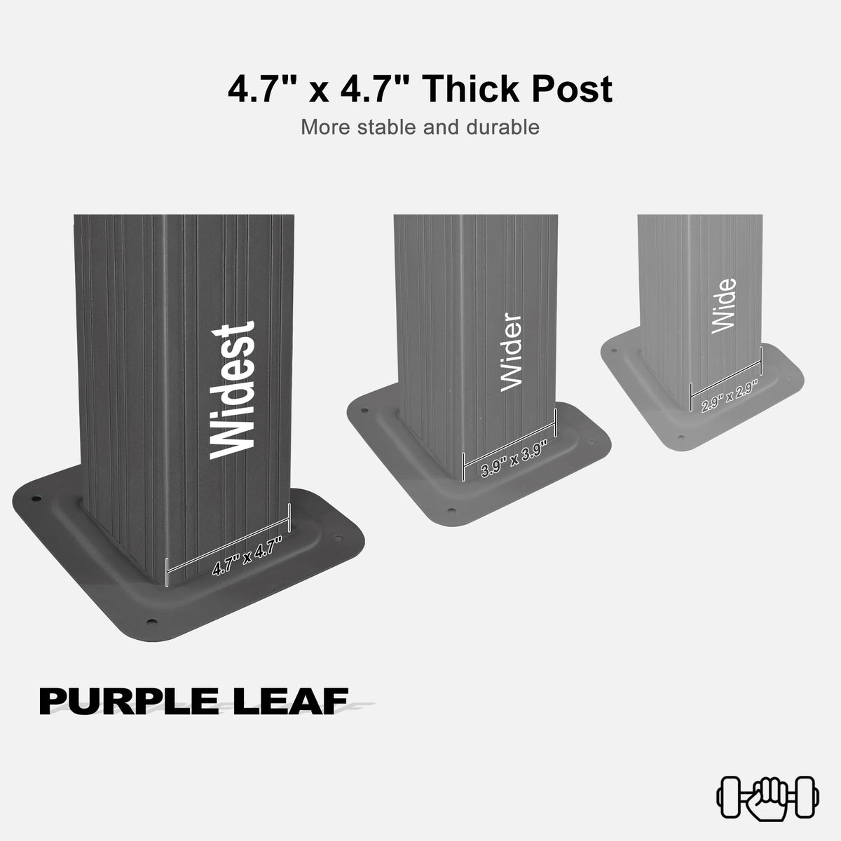 PURPLE LEAF 14' X 20' Outdoor Gazebo with Galvanized Steel Metal Roof Permanent Hardtop Gazebo for Patio Lawn and Garden Large Pavilion Grey