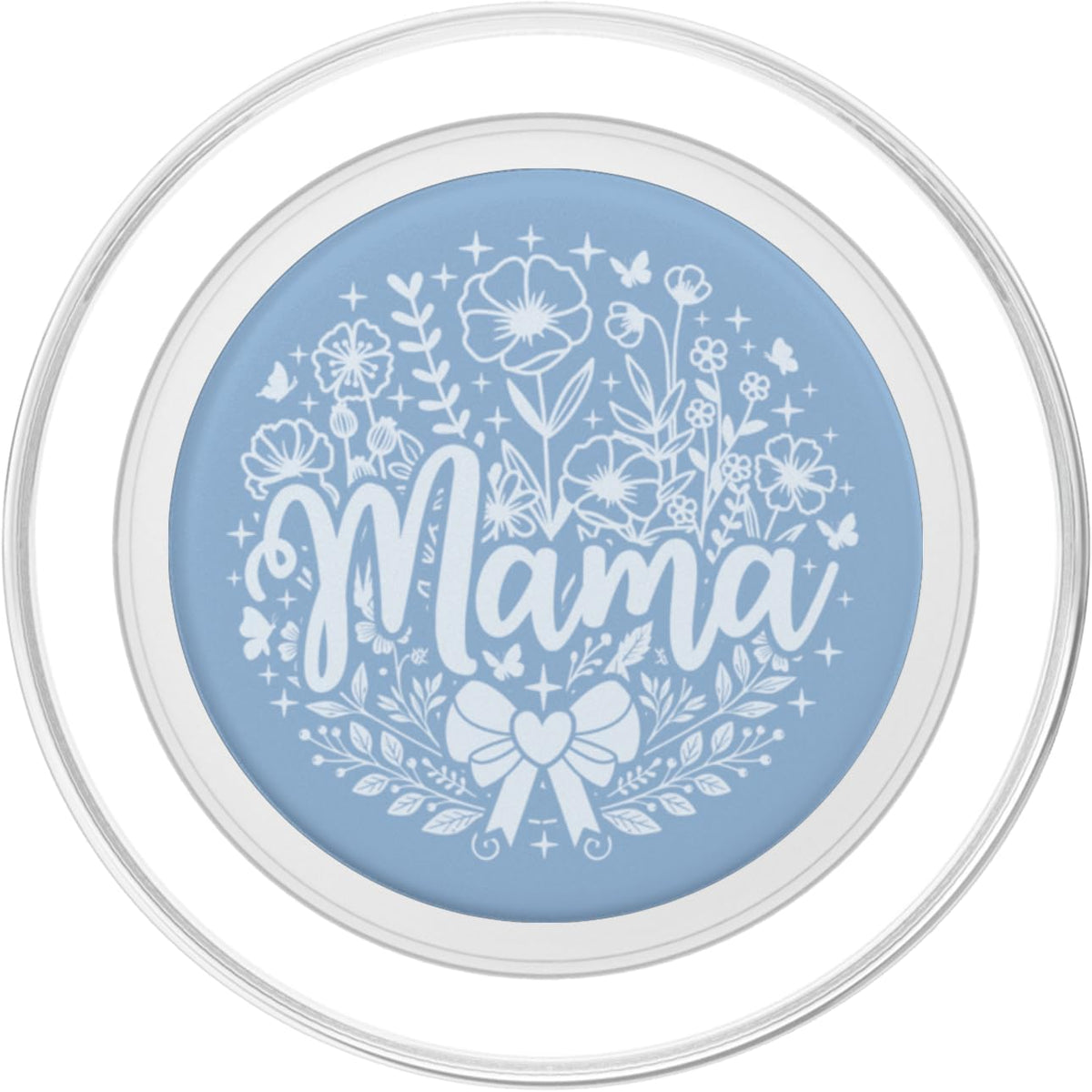 Botanical Wildflower Mama Mothers Day Gifts Co. Pastel Baby Blue Heart Mama Bow Minimalist Floral Wildflower PopSockets