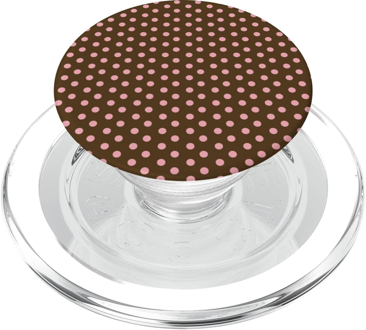 Aesthetic Classic Chic Brown and Pink Polka Dot Aesthetic Preppy Vintage Dotted PopSockets PopGrip for MagSafe