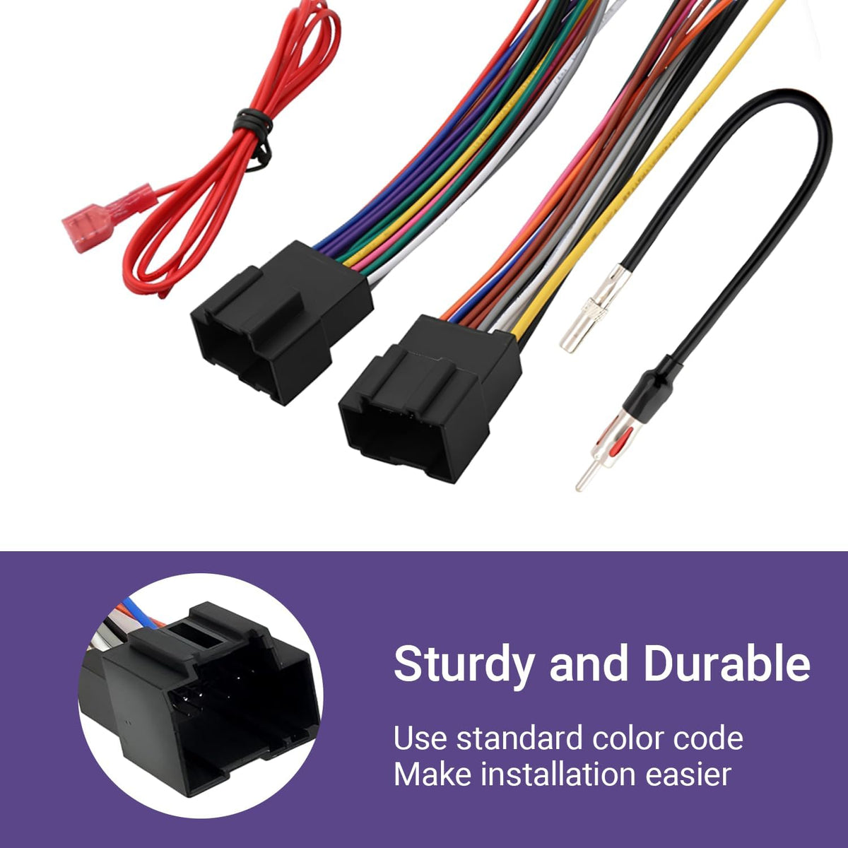 YYTQP 2006-2013 (4 Radio Wiring Harness Connector, Antenna Adapter Compatible with GMC Sierra Chevy Impala Buick