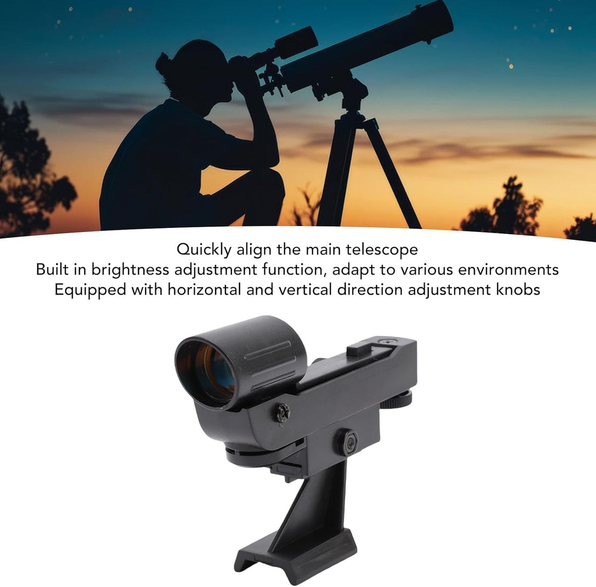 XUMIUZIY 80 90 130EQ Red Dot Finderscope Fit for Astronomical Telescope, LED Dot Finder Scope, Astronomical Telescope
