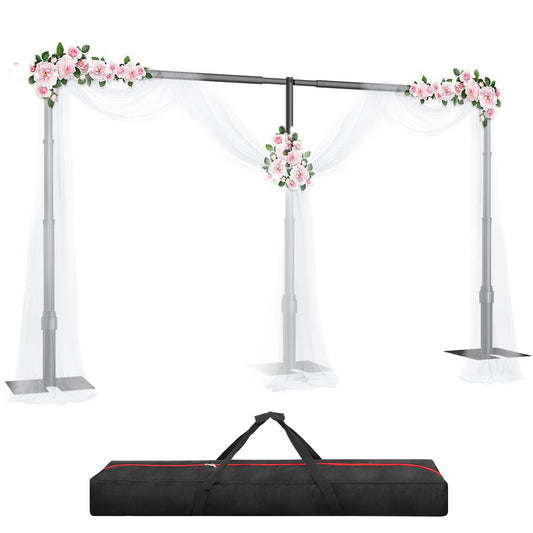 GLOSHOOTING Heavy Duty Backdrop Stand 10x20ft, Pipe and Drape Backdrop Stand Kit, Adjustable Metal Frame, Background Stand Backdrop for Wedding Birthday Party Decorations-Black
