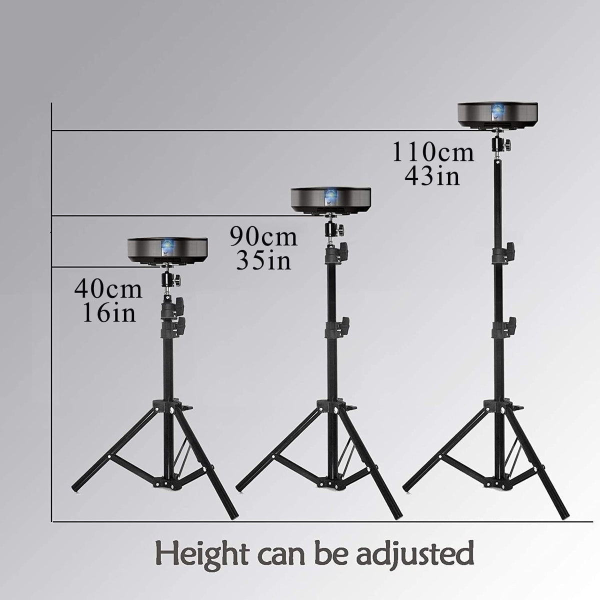 Coret (18" 40") 3lbs (1.5kgs) Projector Floor Stand, Portable Tripod Mount - Folding Stand for Projector, Camera