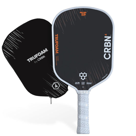 CRBN Pickleball - TruFoam Barrage 4 Pickleball Paddle - Hybrid AeroCurve - Carbon Fiber Pickleball Paddle - 100% Foam Floating Core Designed for Maximum Power, 14mm