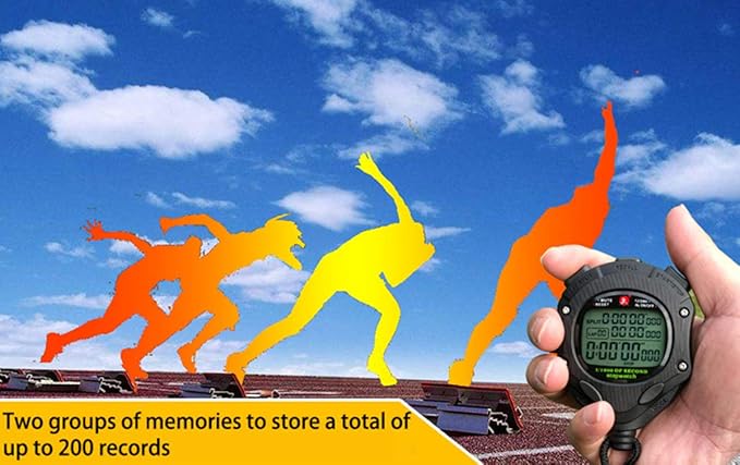 Digital Stopwatch Timer with Back Light Stop Watch 0.001second Timing|100 Lap Memory,Large dispaly Alarm Clock for Coach Sports Swimming Running Marathon Competition(100LAP(Back Light))