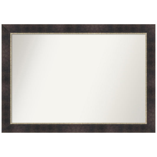 Amanti Art Bronze Bathroom Mirror for Over Sink, 29x41 Odin Antique Bronze Rectangle Vanity Mirror, Large Modern Wood Frame, Hangs Horizonally and Vertically, Bathroom Wall Decor, Non-Beveled Edge