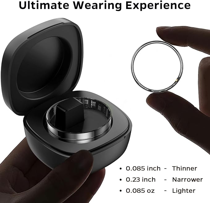 Upgrade Smart Ring for Women Men,Waterproof Fitness Ring, Fitness Tracker for Activity Monitoring,Sleep Tracker, No Subscription Fee, Smart Health Ring for iSO & Android (Black,12#)