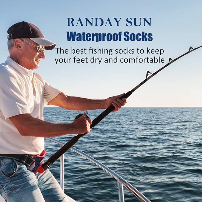 RANDY SUN Waterproof Skiing Socks, [SGS Certified] Unisex Knee High Breathable Hiking Trekking Sock 1 Pair