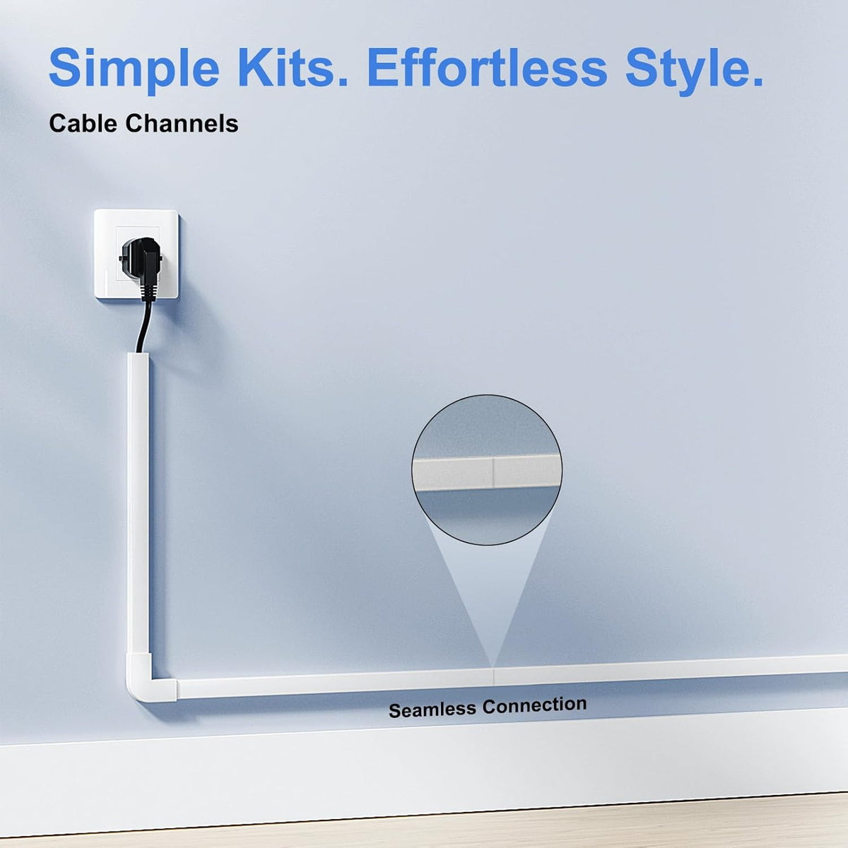 Yecaye 113in 3-4 W1.18in H0.67in, Cord Hider, Large Cord Covers for Wires on Wall, Cord Organizer for Wires, Easy