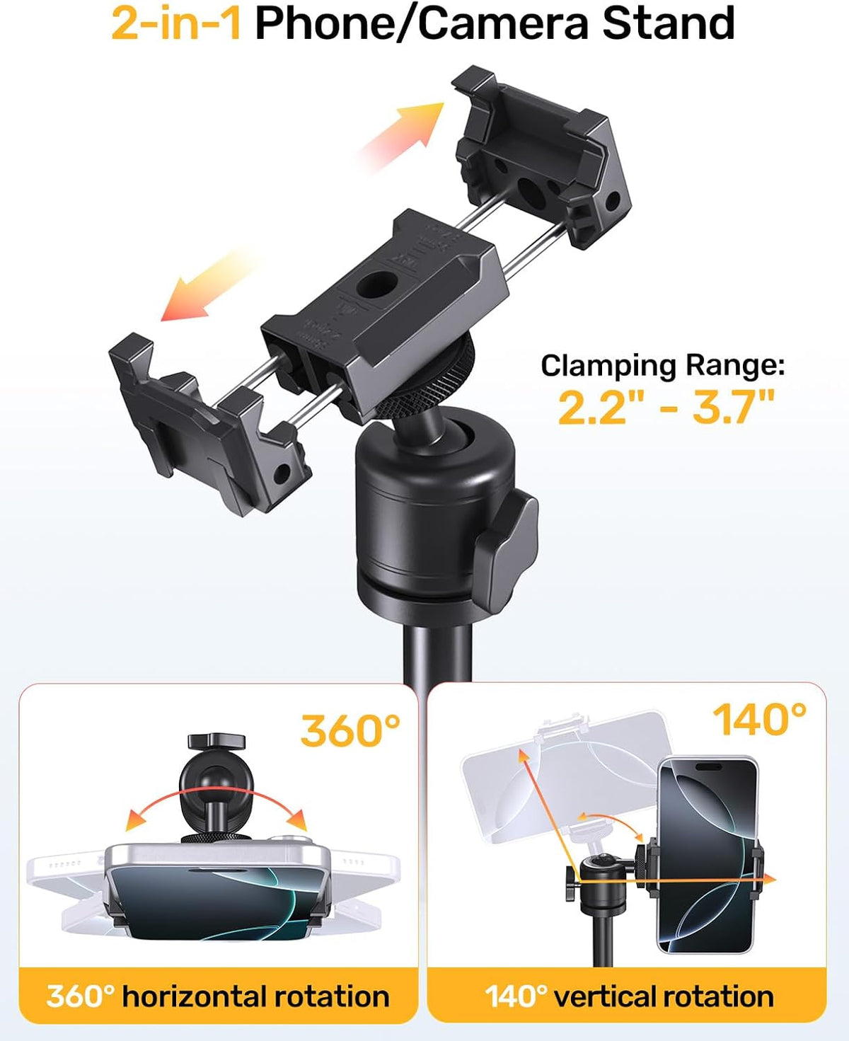 jidinung C922 C930e C920S C920 C615 C960 C920x 4K N60, 1/4" Upgraded Webcam Stand for Desk, Telescopic Webcam Tripod