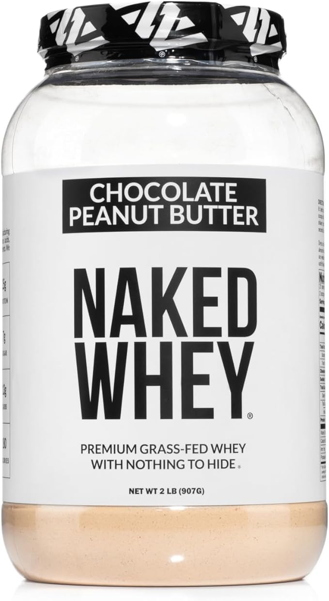 Whey Chocolate Peanut Butter Protein Powder, Grass Fed Whey, No GMO, No Soy, and Gluten Free. Nothing Artificial, Aid Growth and Recovery - 21 Servings