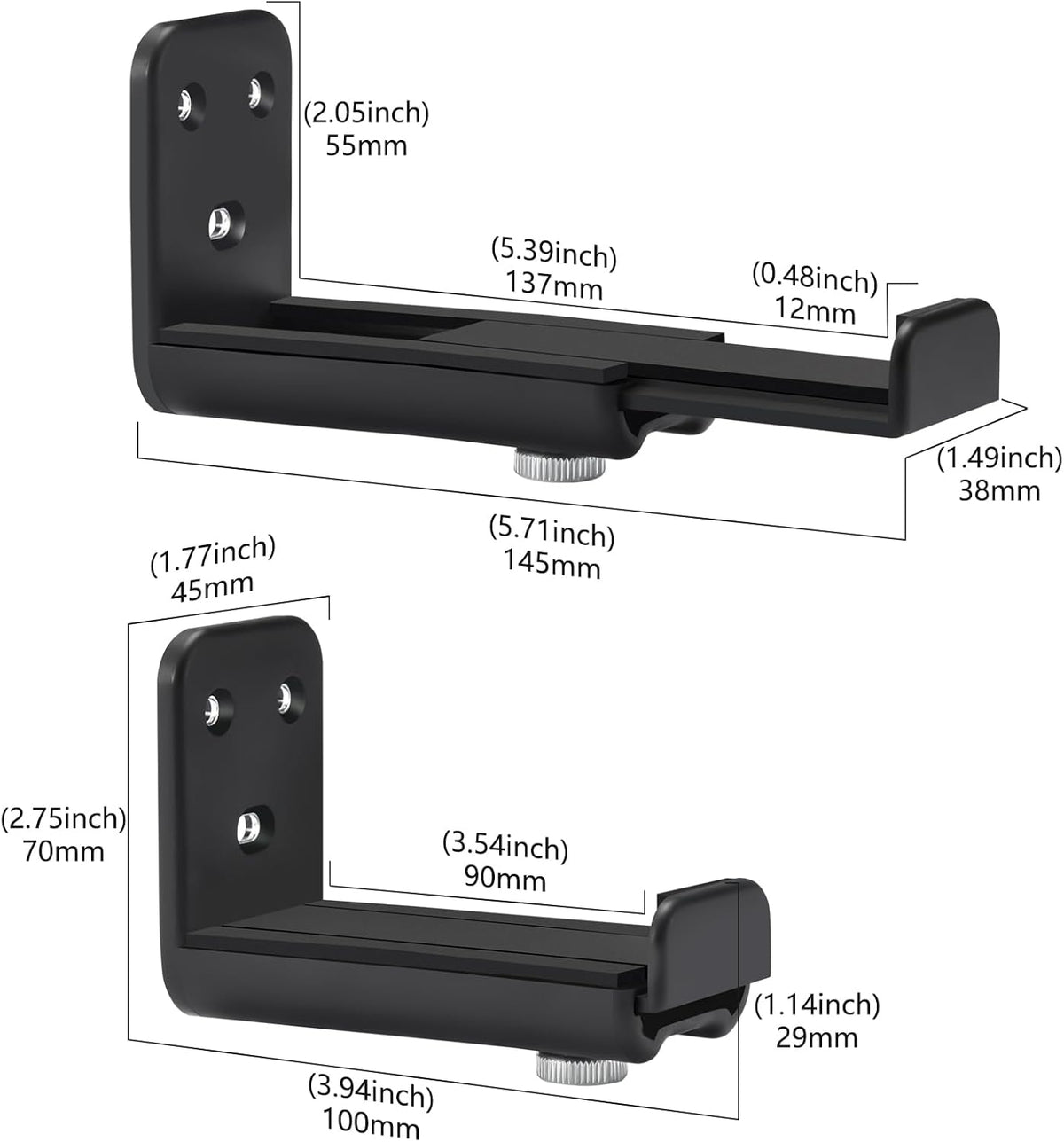 YaoshanTuda 20-65" Universal Soundbar Wall Mount for Samsung/Sonos/Bose/LG | Adjustable TV Sound Bar Bracket |Easy