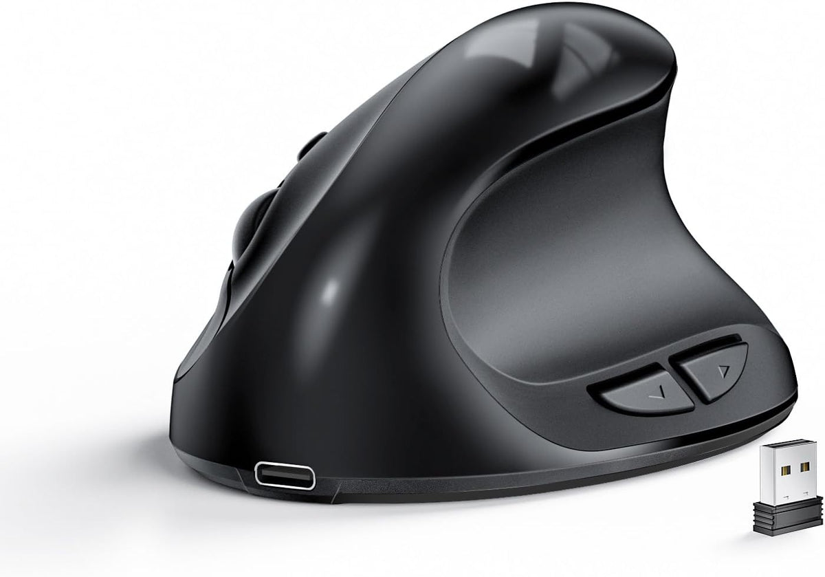 Lekvey 3 Ergonomic Mouse, Vertical Wireless Mouse for Small/Medium Hands, Rechargeable with USB Receiver, DPI