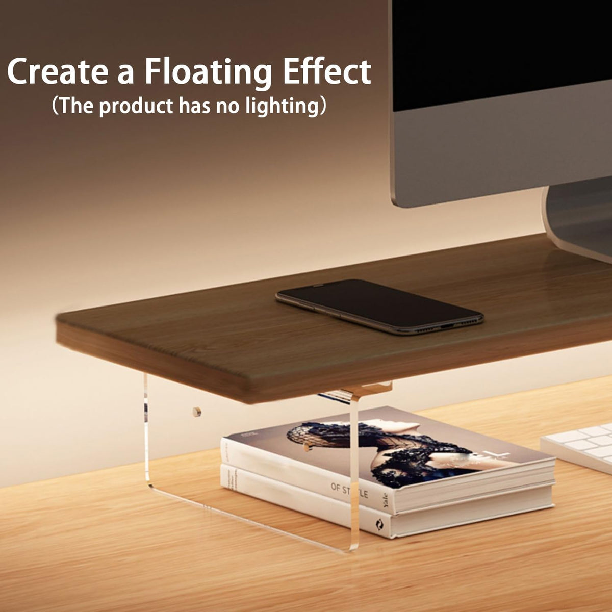 SRTFINE 2.16/3.34 Inch 2 7.8 15.7 Inch Monitor Stand Riser Height Adjustments Acrylic Stand with Installation Tool
