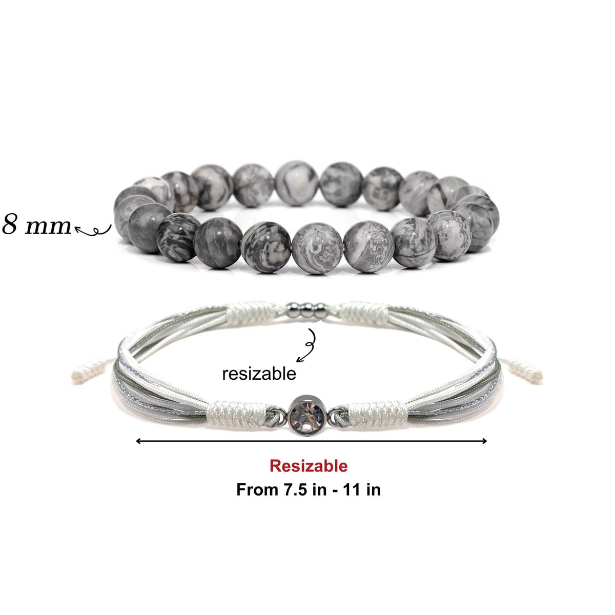 Crgwxzl April Birthstone Bracelets for Women Men,Healing Crystal Protection Stone Map Stone Beads Bracelet,String Wrap Zodiac Month Bracelets Birthday Jewelry Gifts