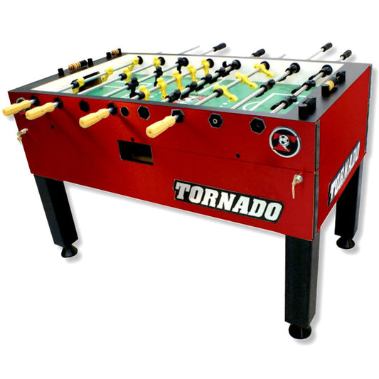 Tornado Tournament 3000 Foosball Table - Made in the USA - Commercial Quality for the Home - Incredible Table Soccer Game (3 Man Goalie, Red)