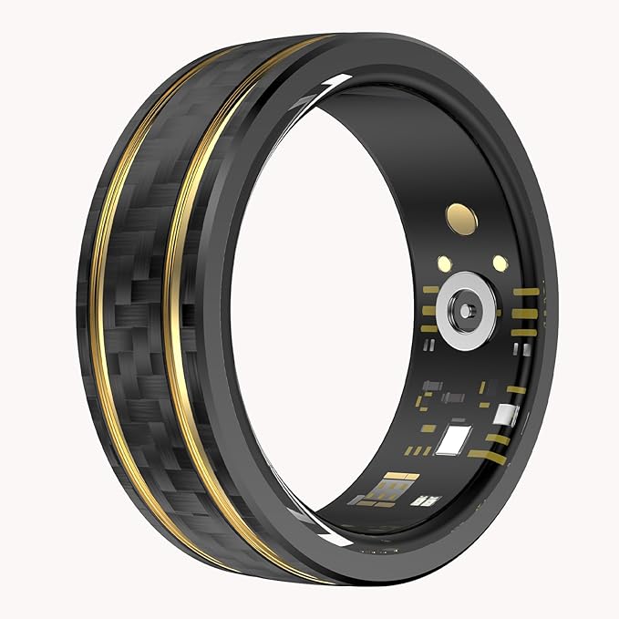 Loluka Smart Ring with Step Tracker Health Tracker with Sleep Monitor Heart Rate Monitor Family Care Fitness Ring Fitness Tracker No Subscription Fee for Android iOS Black 11