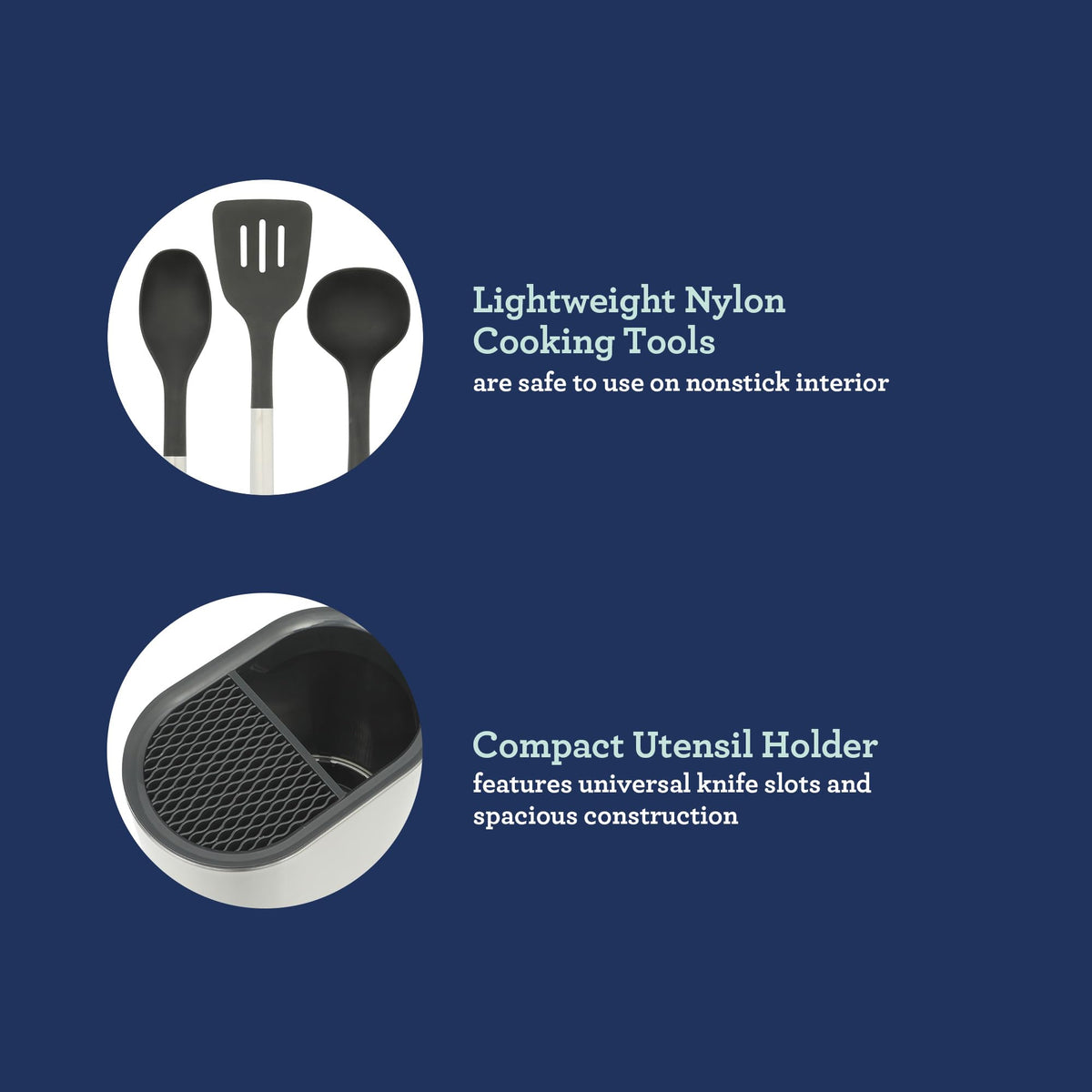 Oster Baldwyn 12 Piece Stainless Steel and Nylon Kitchen Tool and Cutlery Set