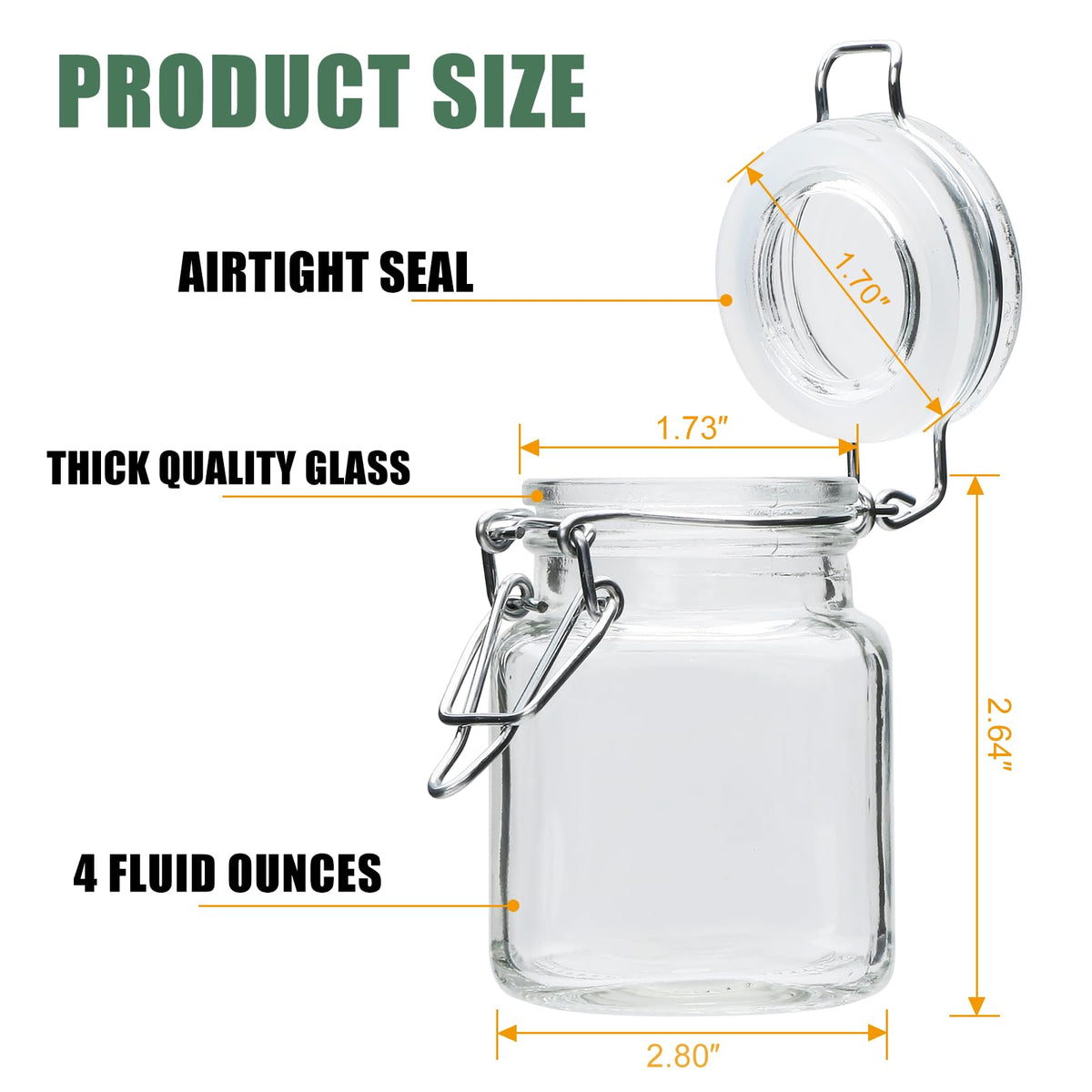 Brajttt 4 oz Spice Jars with Labels,25 Pack Small Glass Jars with Lids,Small Glass Containers with Airtight Hinged Lid for Home Kitchen, Arts & Crafts Projects, Spices, Decoration, Snack Foods