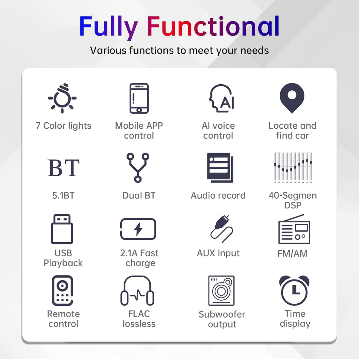 ePathChina 12V MP3 FM/MP3/WMA/FLAC/AUX/TF Car Audio Bluetooth Single DIN Car Stereo, Car FM/AM Radio LCD VA Screen Car