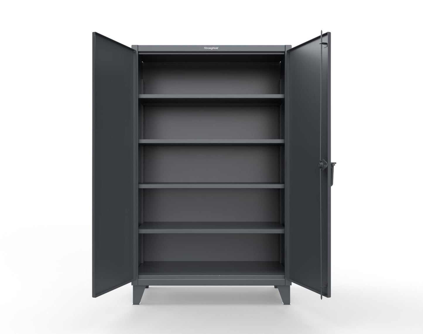 Strong Hold, 48" W x 24" D x 78" H, Industrial Cabinet, Heavy-Duty, Welded and Assembled, 12-Gauge Steel, Dark Gray, 4 Adjustable Shelves with 1,200 lbs. Capacity Each - Made in The USA, 46-244
