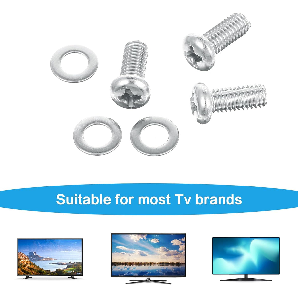 Xinjoduz 10 M4 10mm 10 Pcs Monitor Mount Screws, Screws for Mounting On Monitors, X with Washers Computer Mounting