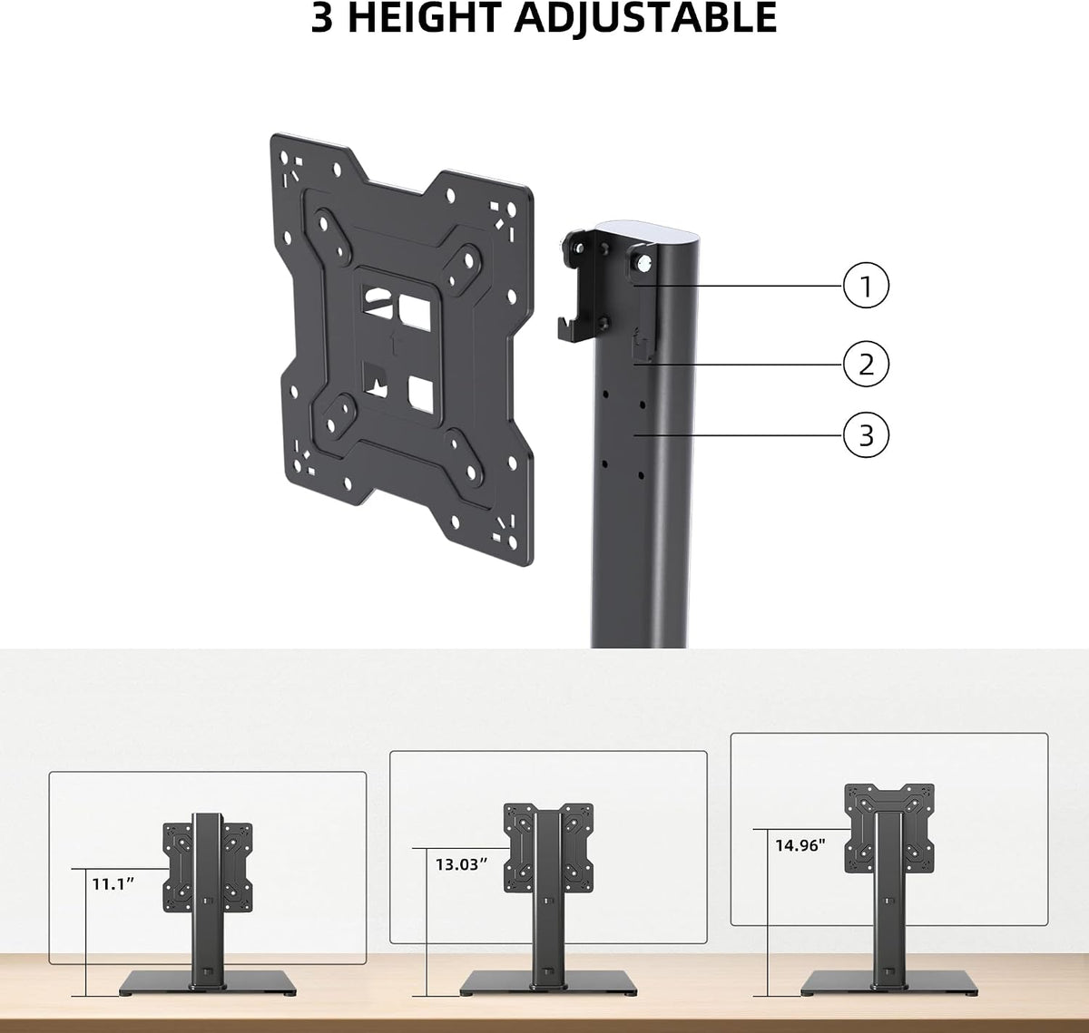 XINLEI 17-43 Inch 88lbs 200x200mm, TS103 Universal TV Stand Base, Table Top TV Stand for LCD/LED TVs, Height Adjustable