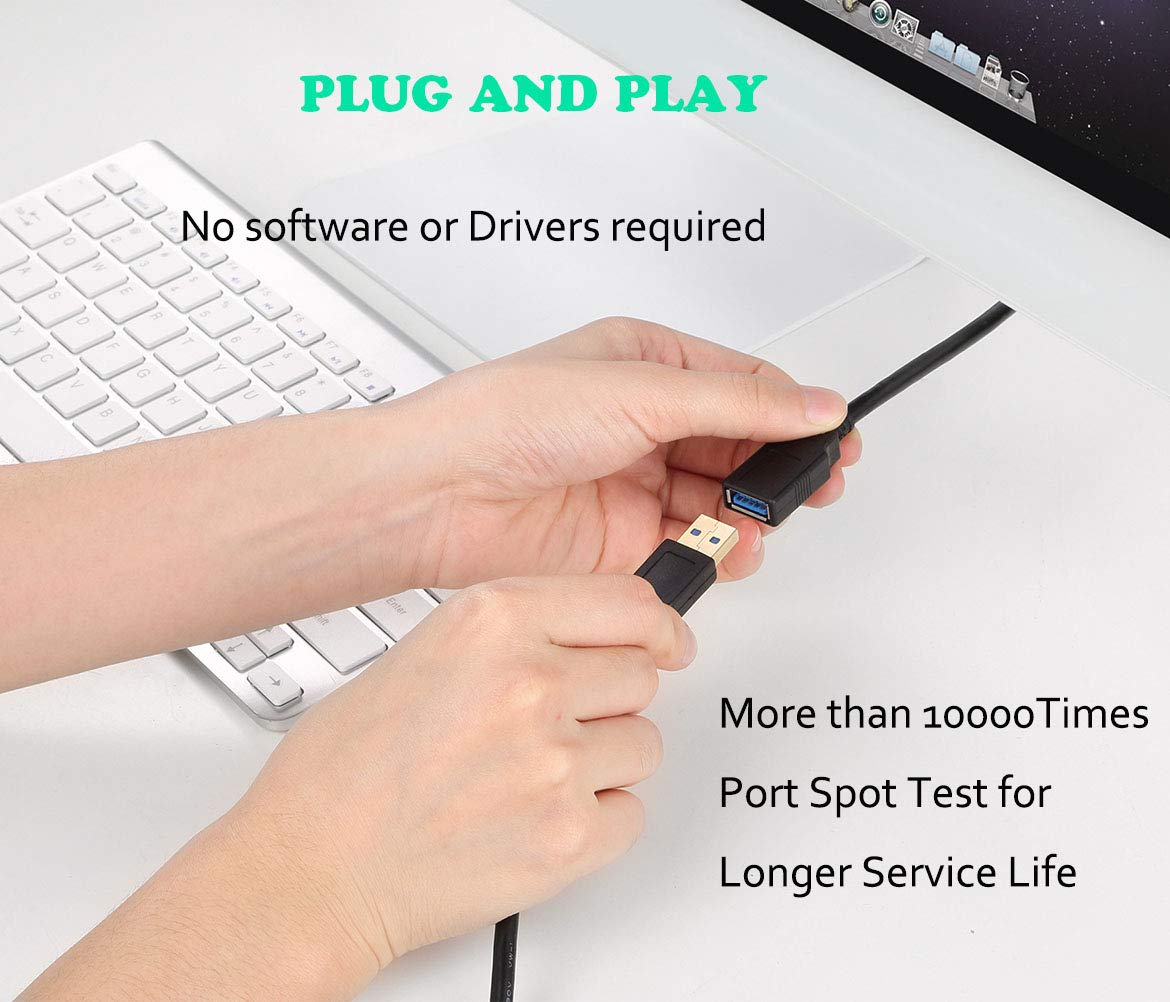 XBOHJOE 25 USB3.0 5Gbps (25FT USB Extension Cable FT Type A Male to Female Extender Cable Data Transfer for USB Flash
