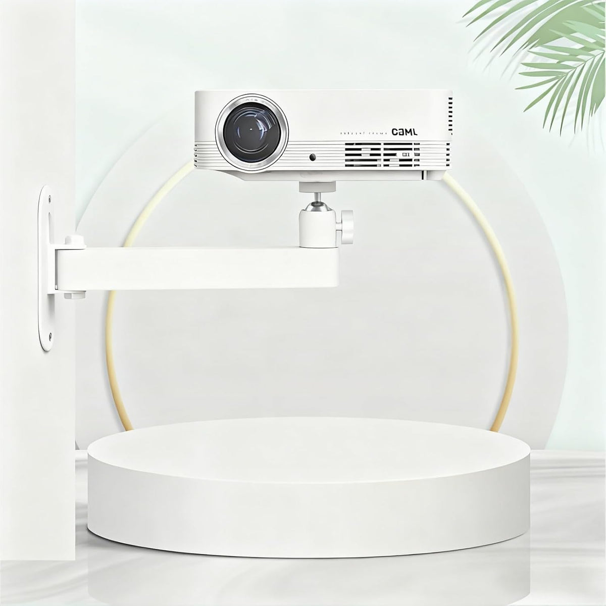 FINXRoll 1/4" 8.46in Foldable Universal Projector & CCTV Camera Wall/Ceiling Mount Bracket (White) - Screw, Adjustable