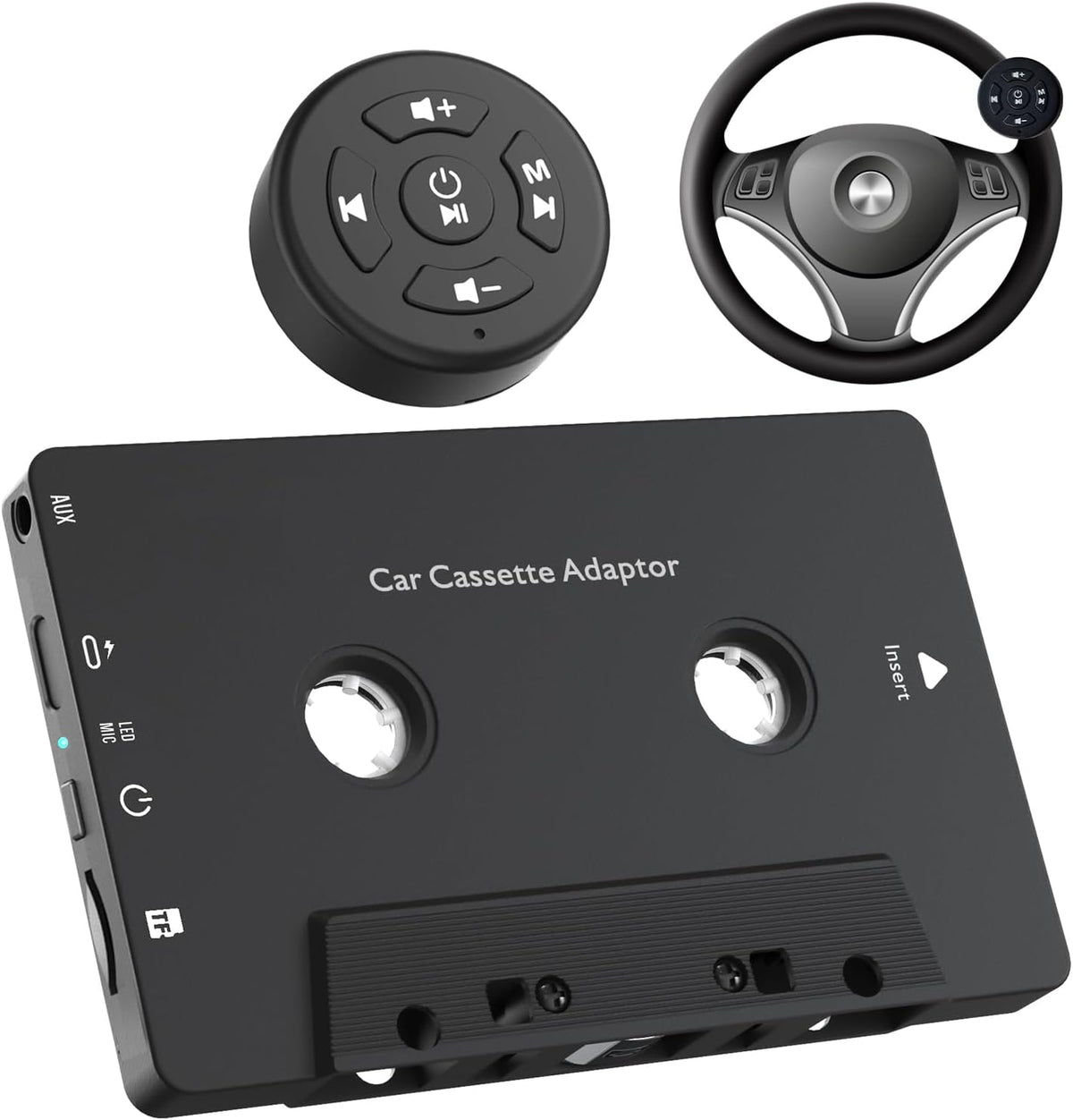 Mimlevey 5.1 Cassette Cassette Cassette MP3, Car Audio Bluetooth Receiver, Bluetooth Adapter for Car Tape Player