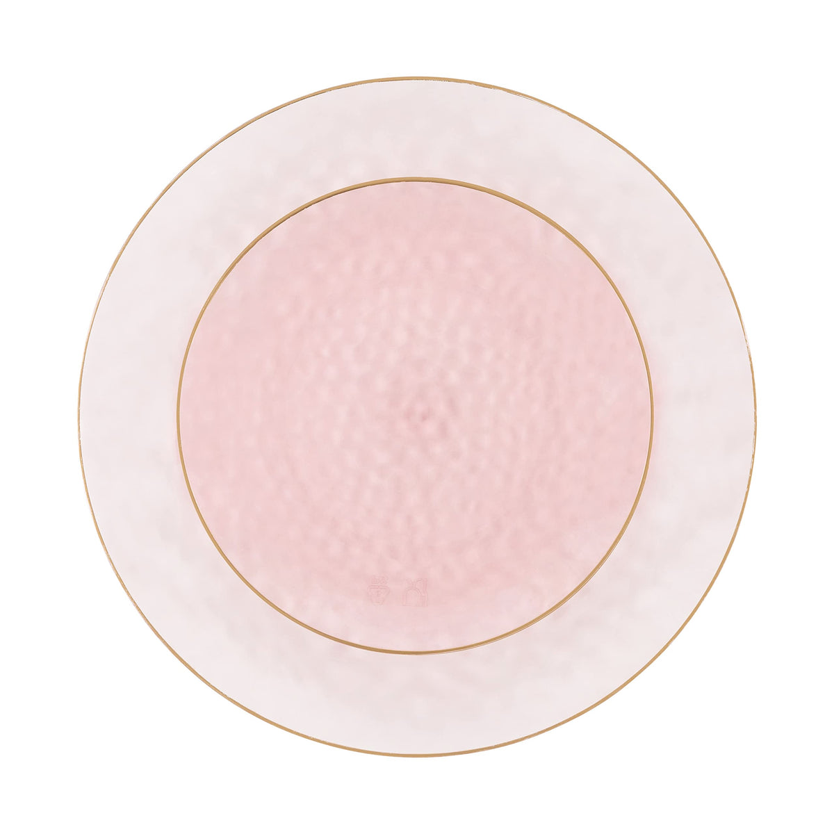 PLASTICPRO 128 Piece Combo Plates Set includes 64-7'' inch Plate & 64-10'' inch Plates Pink Hammered Plastic Party Plate Premium heavyweight Elegant, Disposable, Tableware, Dishes,