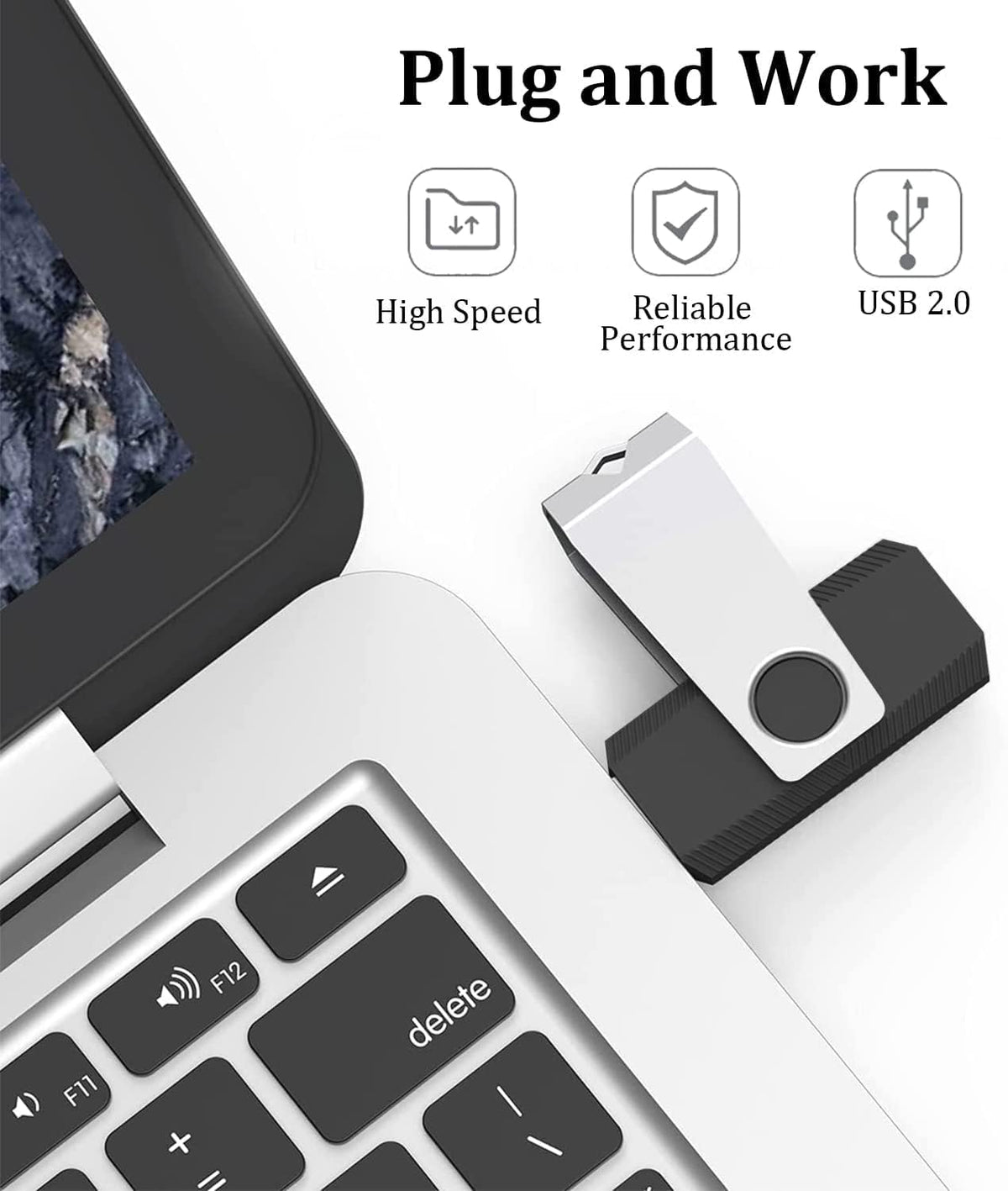 Wooolken 1GB 2.0 2 Pack Backup(1G, 2 USB Flash Drive Thumb Drives Jump Pen Drive Memory Stick with LED Light