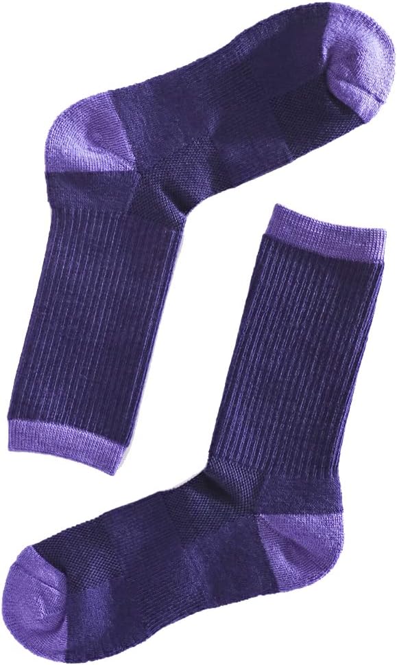 EnerWear 4 Pack Women's Merino Wool Outdoor Hiking Trail Crew Sock