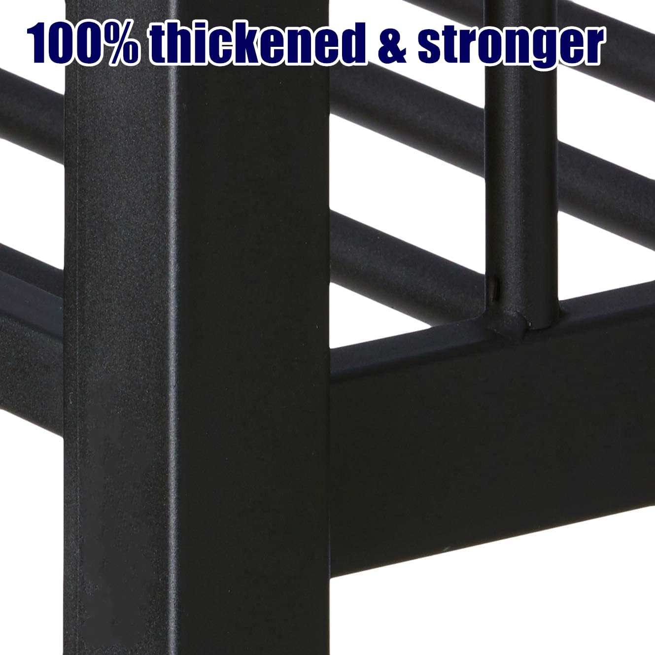 AOOMEEC Higher Quality & Stronger Metal Bunk Bed Queen Over Queen Size Bunkbed Frame, Thickened Heavy Duty More Stable Steel Bunk Bed with Twin Size Trundle (Queen Over Queen)