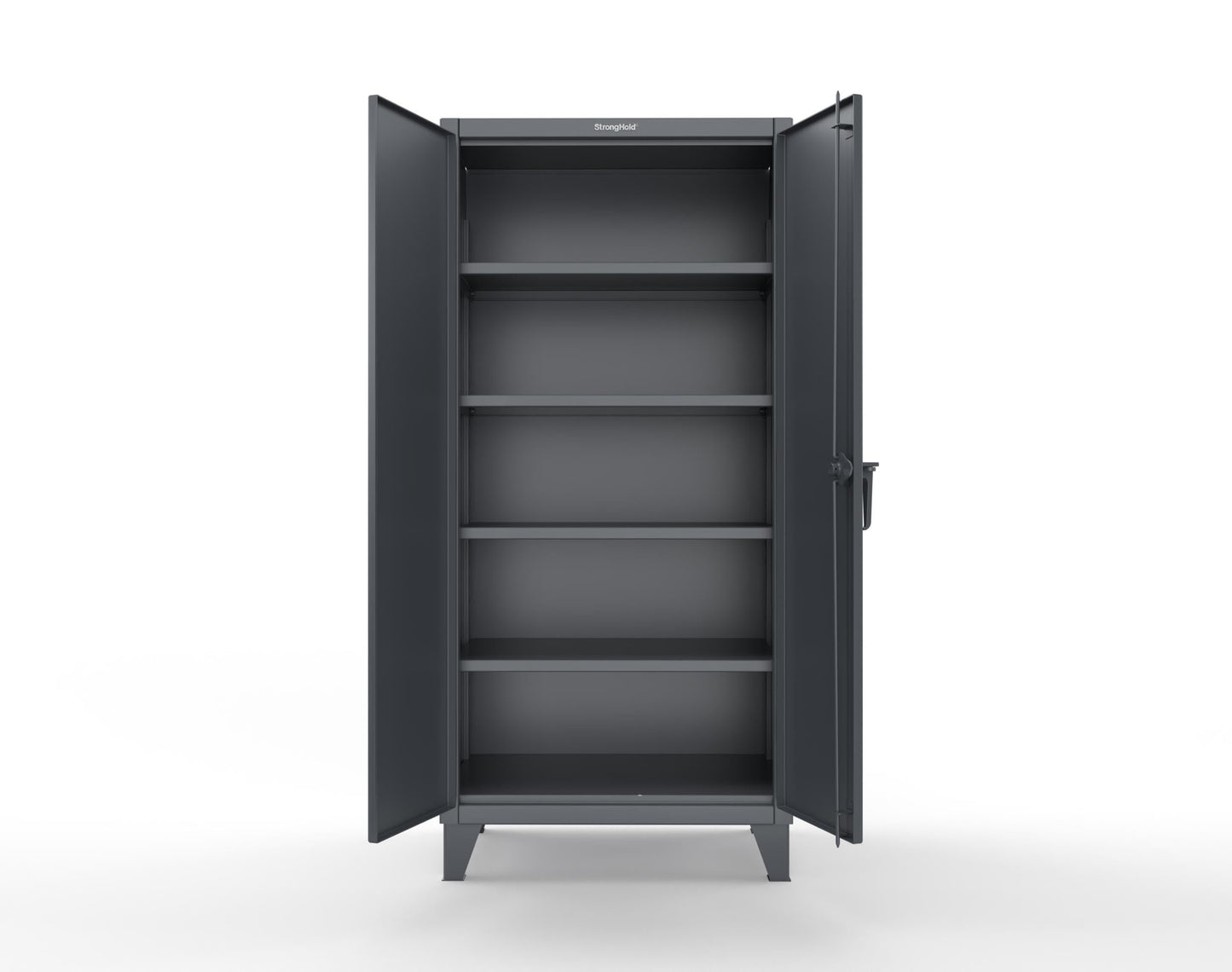 Strong Hold, 36" W x 24" D x 78" H, Industrial Cabinet, Heavy-Duty, Welded and Assembled, 12-Gauge Steel, Dark Gray, 4 Adjustable Shelves with 1,900 lbs. Capacity - USA, 36-244