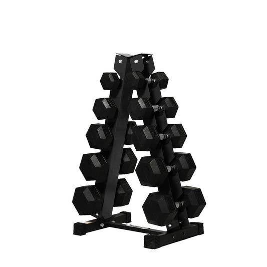 RITFIT Rubber Hex Dumbbells Set with Rack, 180-780LB Heavy-Duty Cast Iron Core, Knurled Chrome Handle, Space-Saving Storage Rack for Home Gym Strength Training