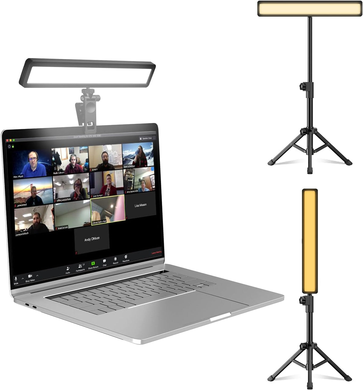 MIAO LAB 3 Dimmable 10 Video Conference Lighting with Tripod for Laptop&Computer -Webcam Light for Streaming-Zoom