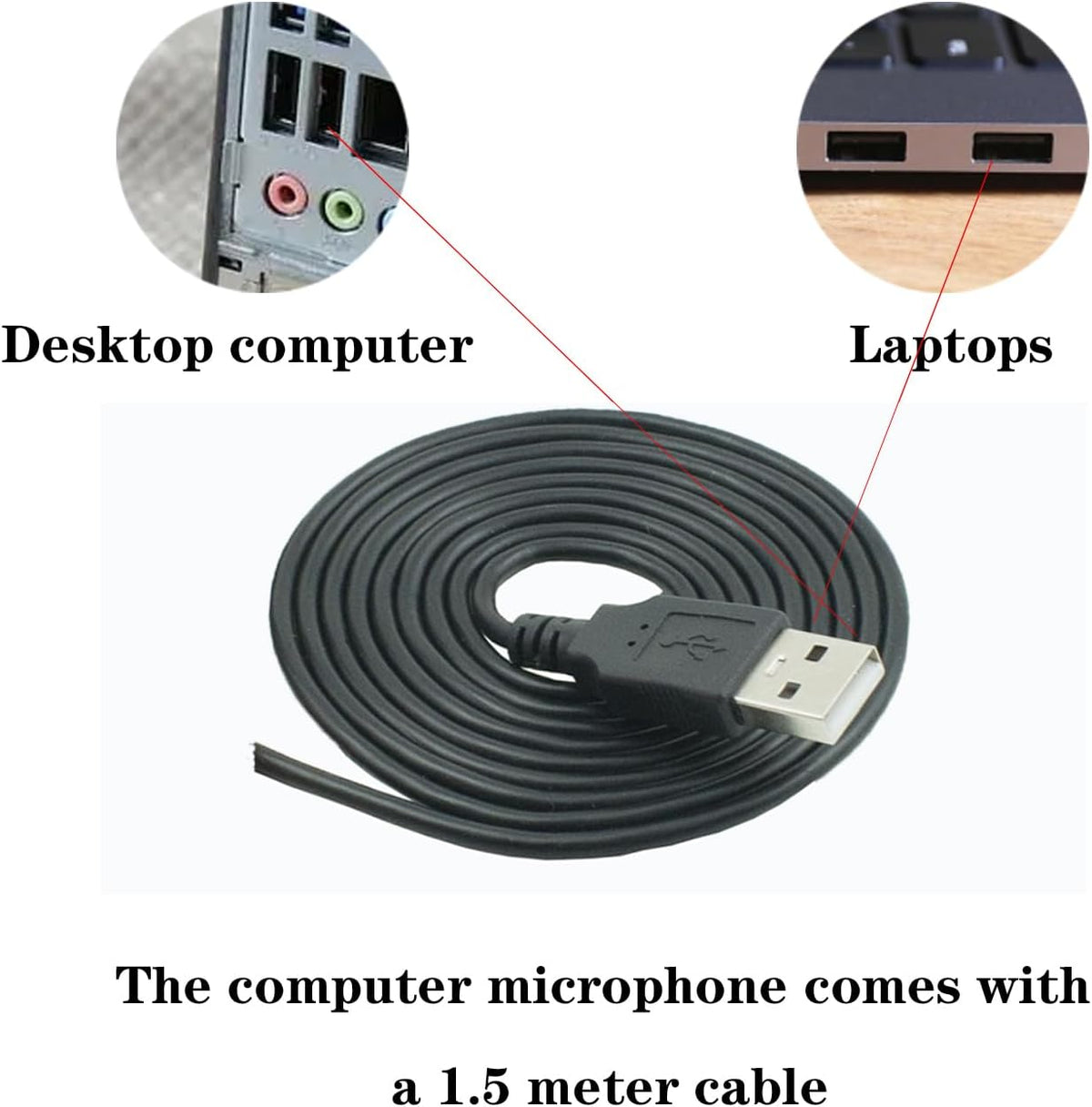 LANDIBO K050 USB Microphone, Plug and Play Desktop Laptop gooseneck Microphone, Suitable for Games, conferences