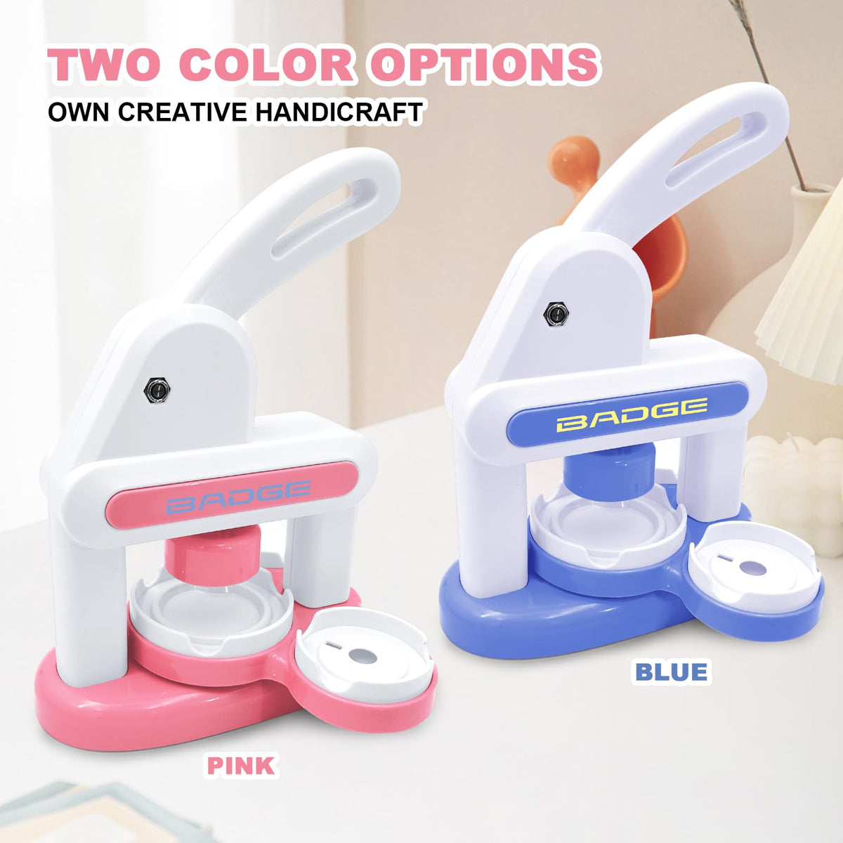 Button Maker Machine 2025 New,70Pack Pin Maker Installation-Free 55mm+35mm DIY Magnet Maker Press Machine Kit,Badge Punch Press Machine,with 36pcs Button(6 Magnet)&6 Keychain&Circle Cutter&Scissors