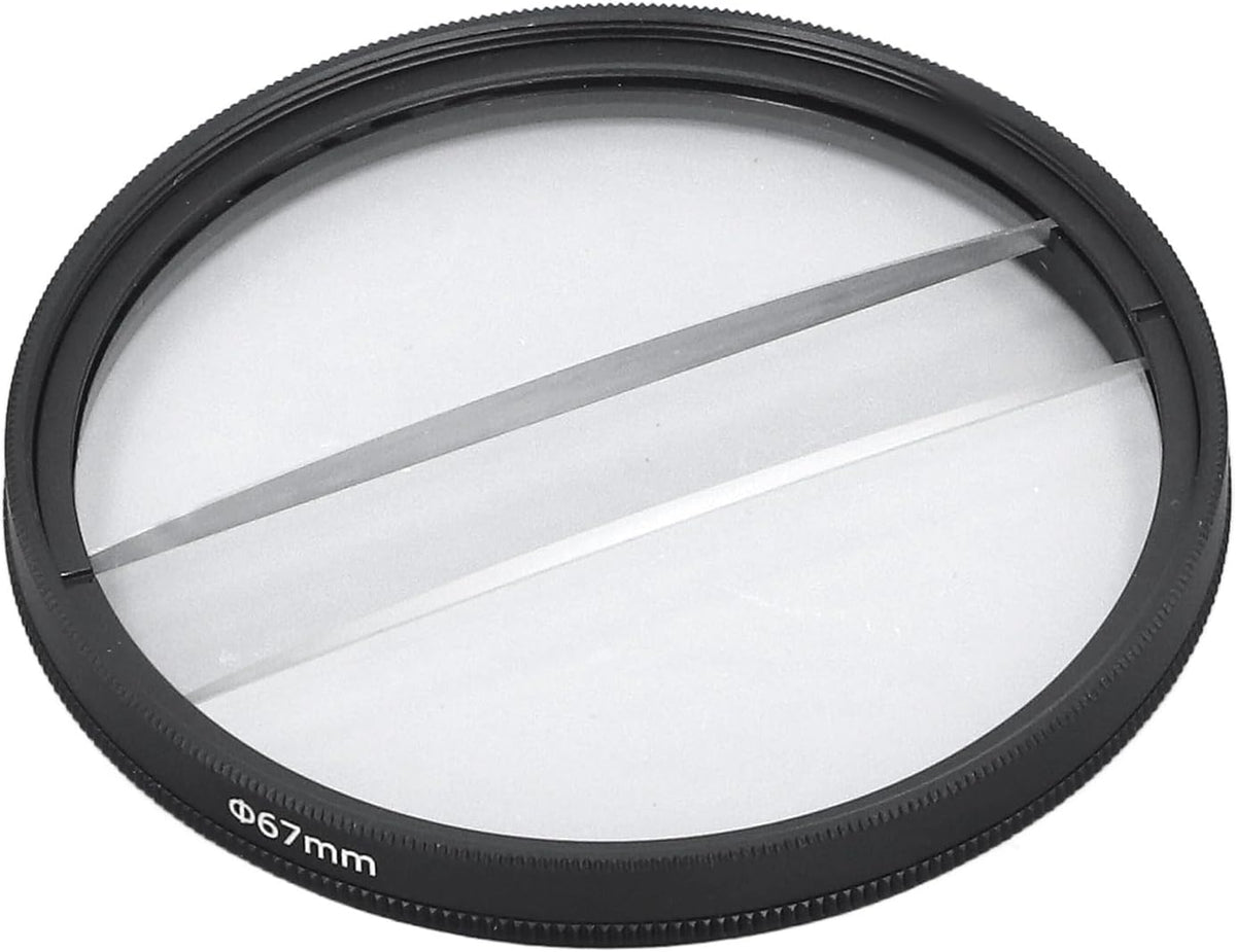Yunseity 62mm Double Split Diopter Filter, Anti Oil Coating Layer Double Split Diopter Glass Lens Filter, Enhanced Blur