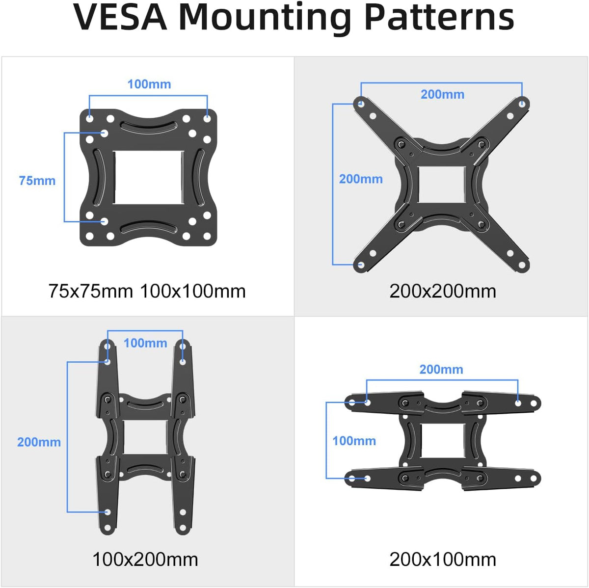 suptek 13-42 Inch 200x200mm 44lbs, MA1345 Full Motion TV Monitor Wall Mount for Most LED LCD Flat Curved Screen TVs