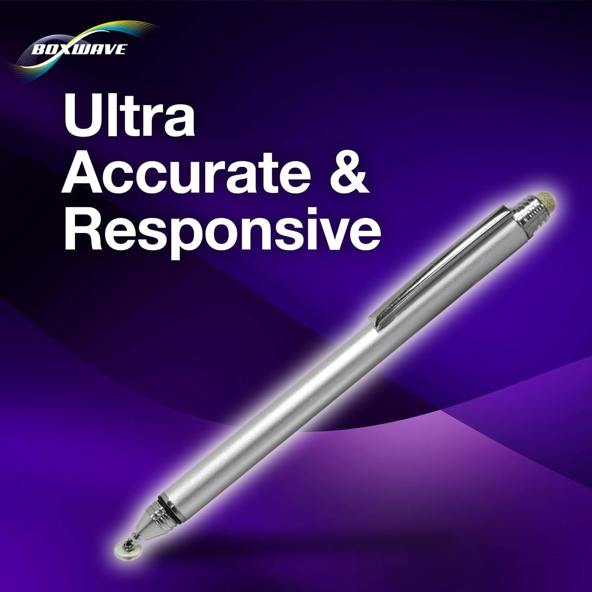 BoxWave S24 Stylus Pen Compatible with Samsung Galaxy FE - DualTip Capacitive Stylus, Fiber Tip Disc Tip Capacitive
