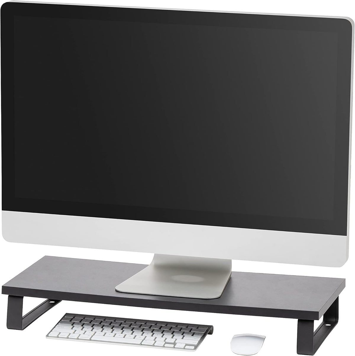 1-Tier Countertop Closet IRIS USA Multi-Purpose Modern PC Monitor Organizer Stand with Metal Legs, Ergonomic Desktop