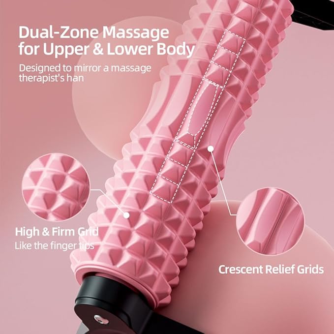 RUNWE Foam Roller with Stand - Roller Foam for Back Pain, 21 inch Trigger Point Deep Tissue Massage, Medium Density Grid Bracket Foam Rollers, Myofascial Release, Relieves Leg Muscle Pain