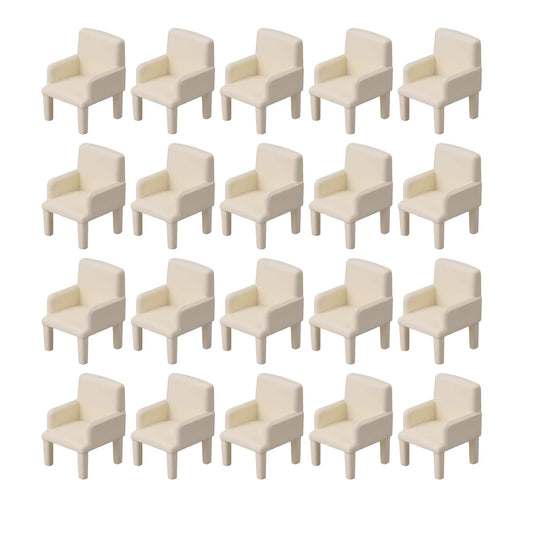 BQLZR Beige 1:50 Doll House Miniature Furniture Sofa Chair for Living Room Pack of 20 1.4x1.4x2cm