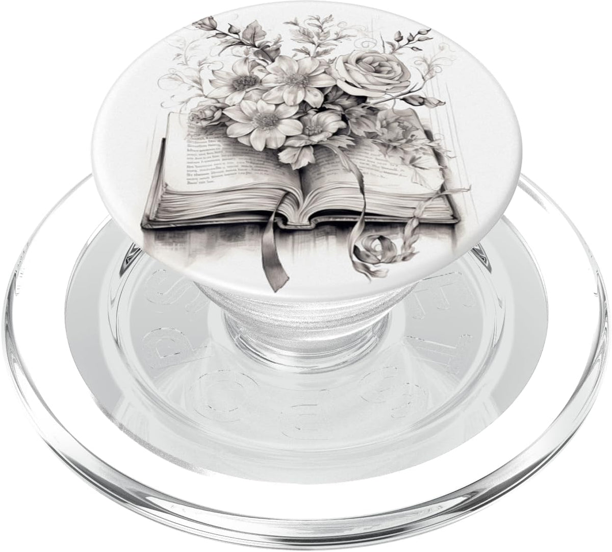 Cute Book Lover Reading Bookworm Botanical Books and Flowers Reading Book Lover Floral PopSockets MagSafe PopGrip