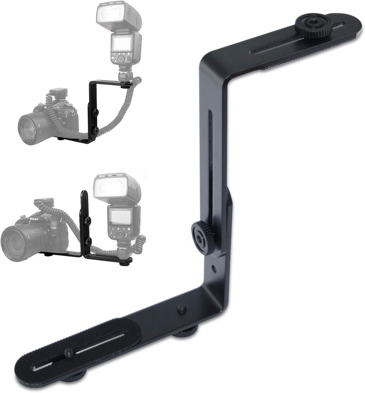 Metal Aluminum Alloy L-Shape Camera Flash Bracket for DSLR & SLR