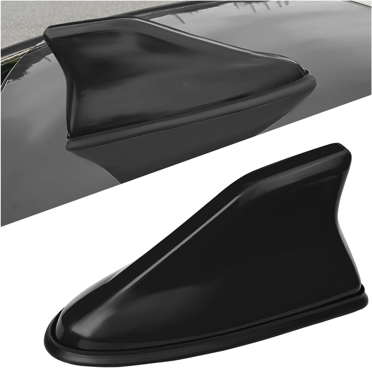 Sbulhia Shark Fin Antenna Cover for Car, Auto AM/FM Radio Signal Base Top Roof Aerial Cover with Adhesive Tape